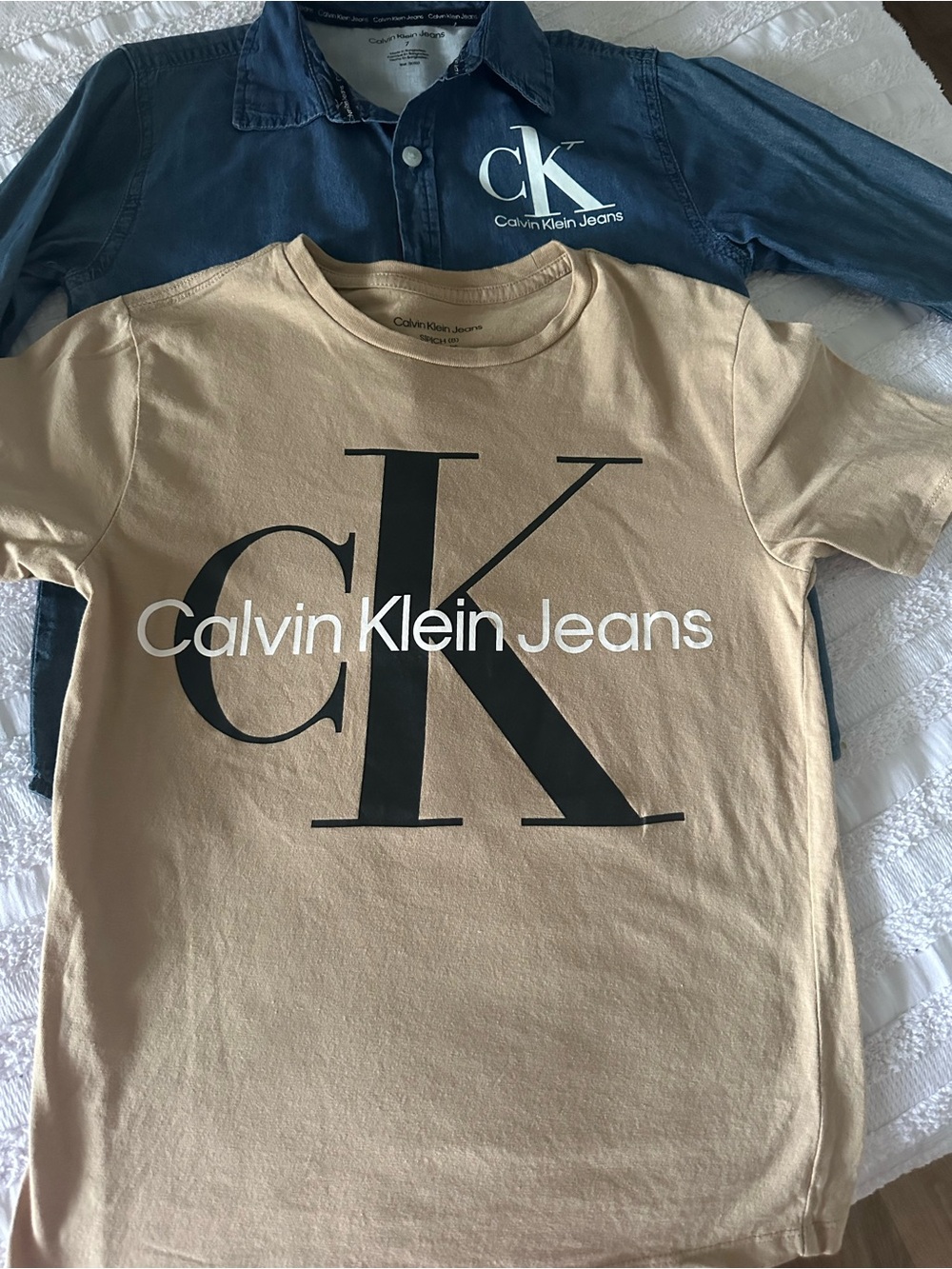 Calvin Klein Kids Tan Logo Tee